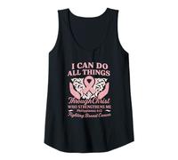 Mujer Concientización sobre el cáncer de mama, mujer guerrera, versículo bíblico, fe Camiseta sin Mangas