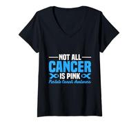Mujer Concientización sobre el cáncer de próstata No Todo el cáncer es un Apoyo Rosa Camiseta Cuello V