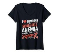 Mujer Concientización sobre la anemia drepanocítica Camiseta Cuello V