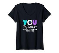 Mujer Concientización sobre la prevención del Suicidio Camiseta Cuello V
