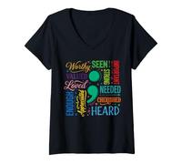 Mujer Concientización sobre la Salud Mental Semi Colon Estrés Prevención del Suicidio Camiseta Cuello V