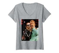 Mujer Concierto de Annie Lennox & David Bowie Freddie Mercury en Vivo Camiseta Cuello V