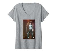 Mujer Concierto de Michael Jackson Wembley para Bad World Tour Camiseta Cuello V