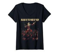 Mujer Concierto de Navidad Believe in The Magic of Rock Santa Camiseta Cuello V