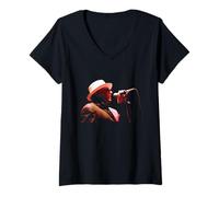 Mujer Concierto del Cantante Van Morrison St David's Hall Cardiff Camiseta Cuello V