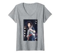 Mujer Concierto Tributo a Queen Brian May Freddie Mercury 1992 Camiseta Cuello V
