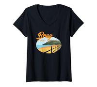 Mujer Condado de Bray Beach Wicklow Irlanda Camiseta Cuello V