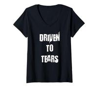 Mujer Conducido a Las lágrimas Camiseta Cuello V
