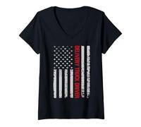 Mujer Conductor de camión de reparto Dad 18 Wheeler Trucker Daddy Hombres Camiseta Cuello V