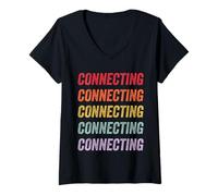 Mujer Conectando Camiseta Cuello V