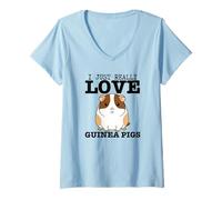 Mujer Conejillo de Indias I Just Really Love Guinea Pigs Camiseta Cuello V