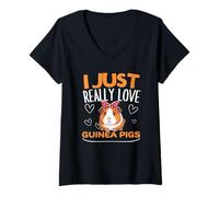 Mujer Conejillo de Indias I Just Really Love Guinea Pigs Camiseta Cuello V