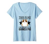Mujer Conejillos de Indias Este es mi Disfraz Humano Soy Realmente un Conejillo de Indias Camiseta Cuello V