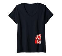 Mujer Conejito Anime Chica Katana Estética Oscuro Samurai Waifu Camiseta Cuello V