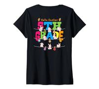 Mujer Conejito de Pascua 5to Grado Pre-Adolescente Alfa Cristiana ARTE Camiseta Cuello V