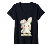 Mujer Conejito de Pascua Enojado No Hoy Conejitos No Means No Bunny Camiseta Cuello V