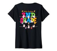 Mujer Conejitos de Pascua 2do grado Alpha Bro Sis Christian ART EN LA PARTE TRASERA Camiseta Cuello V
