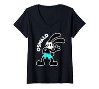 Mujer Conejo Oswald Vintage Conejo Dibujos Camiseta Cuello V