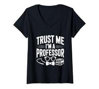 Mujer Confía en mí, Soy un Profesor, Humor Divertido para Profesores Camiseta Cuello V