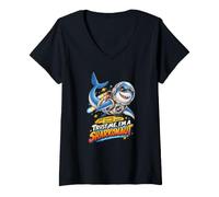 Mujer ¡Confía en mí, Soy un Sharkonaut! Divertido tiburón Espacial Camiseta Cuello V