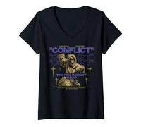 Mujer Conflicto - Declaración Urban Streetwear Camiseta Cuello V