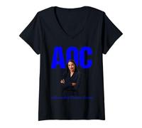 Mujer congresista Alexandria Ocasio-Cortez mejor conocida como AOC Camiseta Cuello V