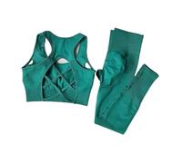 Mujer Conjunto de Ropa de Yoga 2 uds deportes camiseta sin mangas sujetador a prueba de golpes mallas for correr traje de Yoga parte de atrás bonita sujetador ropa(Color 5,L)