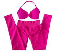 Mujer Conjunto de Ropa de Yoga Conjunto de 2 piezas de sujetador de Yoga con tiras, Top deportivo, conjunto de mallas de entrenamiento, conjunto de gimnasio sin costuras, ropa de Fitness(Color 23,M)