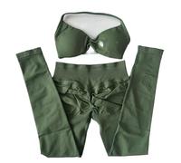 Mujer Conjunto de Ropa de Yoga Conjunto de 2 piezas de sujetador de Yoga con tiras, Top deportivo, conjunto de mallas de entrenamiento, conjunto de gimnasio sin costuras, ropa de Fitness(Color 20,XS)