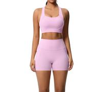 Mujer Conjunto de Ropa de Yoga Ropa deportiva de 2 piezas con conjunto de Yoga embolsado, ropa de gimnasio, trajes de Yoga, sujetador deportivo, mallas de gimnasio(Color 10,S)