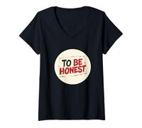 Mujer Conjunto de Sello To be Honest Camiseta Cuello V