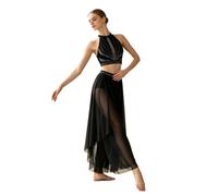 Mujer Conjuntos Danza Lírica Piezas Unidos Traje Dos Mujeres Ballet Negro S