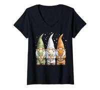 Mujer Cono de Helado, gnomo, trébol, día de San Patricio, día de Las Hamburguesas Camiseta Cuello V