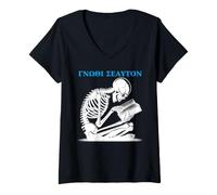 Mujer Conócete a ti Mismo Traducción Griego Camiseta Cuello V