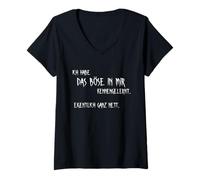 Mujer Conocí al Mal Que Hay Dentro de mí. Camiseta Cuello V