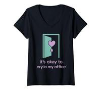 Mujer Consejero de duelo infantil Corazones curativos Apoyo trauma Camiseta Cuello V