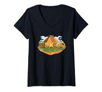 Mujer Construcción de Amantes de la Historia Azteca y Maya Mexicana - México Camiseta Cuello V