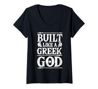 Mujer Construido como un Dios Griego Diseño de la Antigua Grecia Mitología Griega Camiseta Cuello V