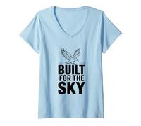 Mujer Construido para el espíritu de Aventura del águila cel Camiseta Cuello V