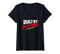 Mujer Construido por Discipline Motivational Streetwear - Mentalidad Fuerte Camiseta Cuello V