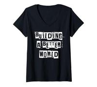 Mujer Construyendo un Mundo Mejor Camiseta Cuello V