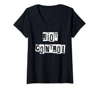 Mujer Control de disturbios Camiseta Cuello V
