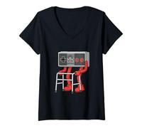 Mujer Controlador de Juegos Retro Old Game Funny Gamer Throwback Camiseta Cuello V