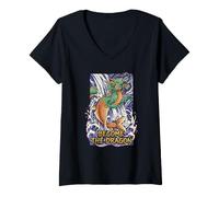 Mujer Conviértete en el Amante del dragón mitología Japonesa Koi Fish Art Camiseta Cuello V
