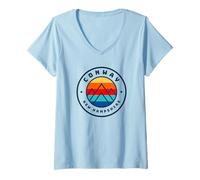 Mujer Conway New Hampshire Esquí Snowboard Esquí Viaje Familiar Camiseta Cuello V