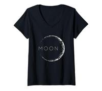 Mujer Cool Abstract Moon Illustration Novelty Graphic Designs Camiseta Cuello V