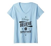 Mujer Cool Always Believe in Yourself Illustration Graphic Designs Camiseta Cuello V