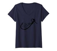 Mujer Cool Catchy Angler, estilo retro Bite Me, pescador de lubina Camiseta Cuello V