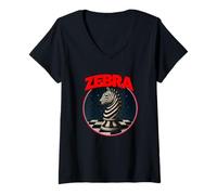 Mujer Cool Chess Horse in Zebra Style Illustration Graphic Designs Camiseta Cuello V