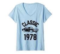 Mujer Cool Classic 1978 con Coche Camiseta Cuello V